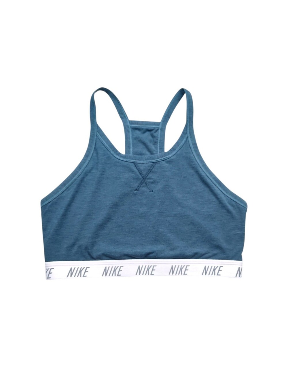 Nike Indy Blue Racerback Logo Band Sports Bra Size Large - Picture 11 of 11